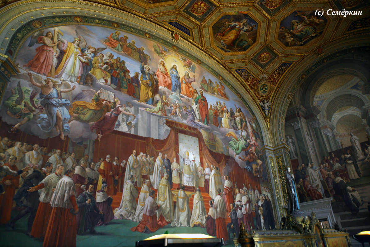 Рим - музеи Ватикана - Фреска Диспут о Таинстве Причастия