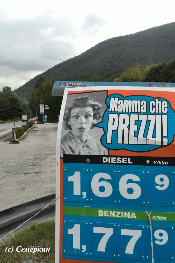 АЗС в Италии - цены на топливо